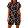 Women's Casual Short Sleeve Top and Shorts Set with Floral Print and Pockets Lightweight Comfortable Lounge Wear Summer Outfit
