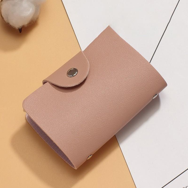 Business Card Holder Anti-Theft Id Credit Card Holder Fashion Women'S 12 Cards Slim Pu Leather Pocket Case Coin Purse Wallet