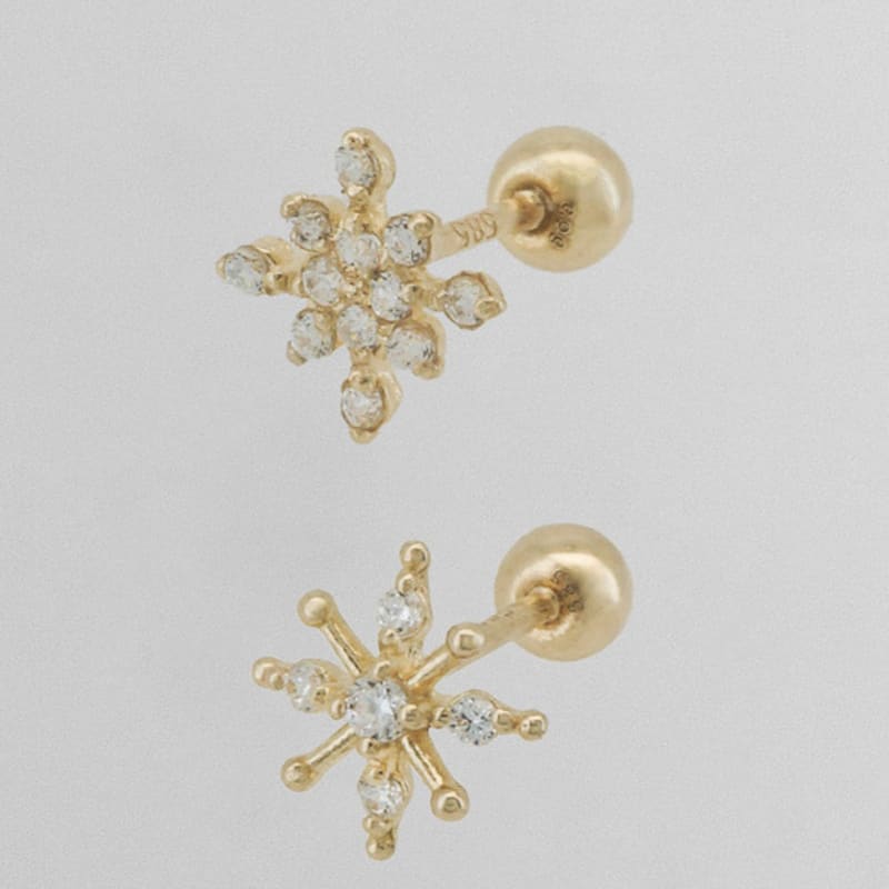 Youngglow 14k Snowflake Piercing (2type)