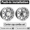 4Pcs 4.25inch Trailer Wheel Center Caps Push Through Center Hub Cap for Truck SUV RV Wheel Rim, Combination of Concave and Open End Chrome Wheel Hub