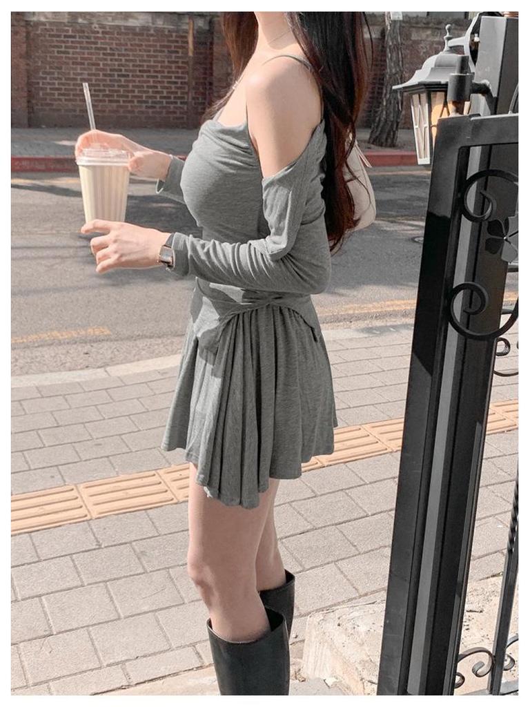 Korean Dongdaemun Slimming Sexy Style Camisole Cardigan & Skirt Set