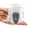 11oz White Glossy Coffee Cup with Durable Ceramic Build and Double-Sided Print, Ideal for Home Kitchen or Office Desk Drinks