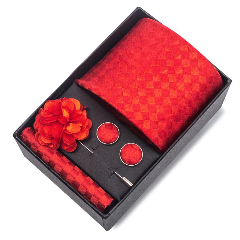 Herren Formale 8cm Krawatte Sechsteiliges Geschenkbox-Set für Bräutigam und Geschäftliche Anlässe