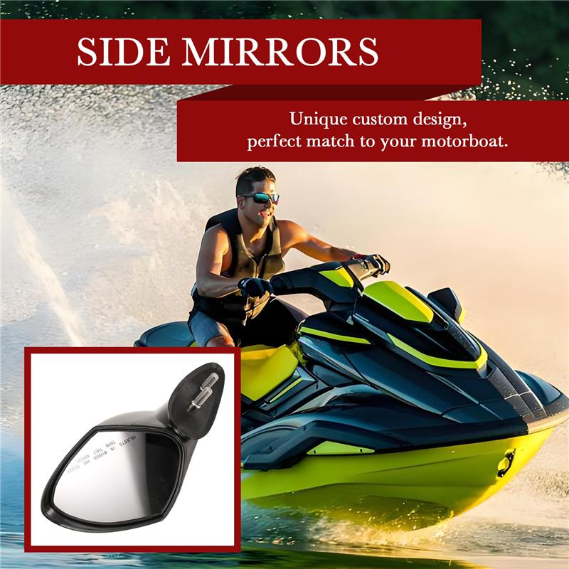 M63K-Motorboat Rearview Mirror Jet Ski Mirror Accessories For Yamaha Waverunner VX 110 Deluxe Sport Cruiser EX EX R Black Right