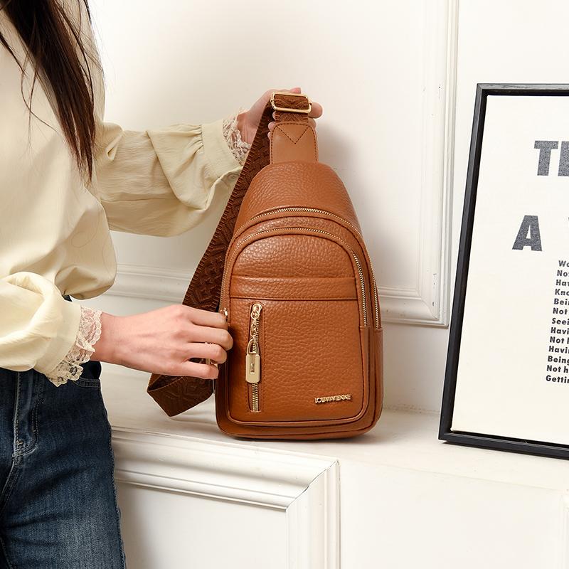 Women's Shoulder Bag Soft Leather Chest Bag Crossbody Bag