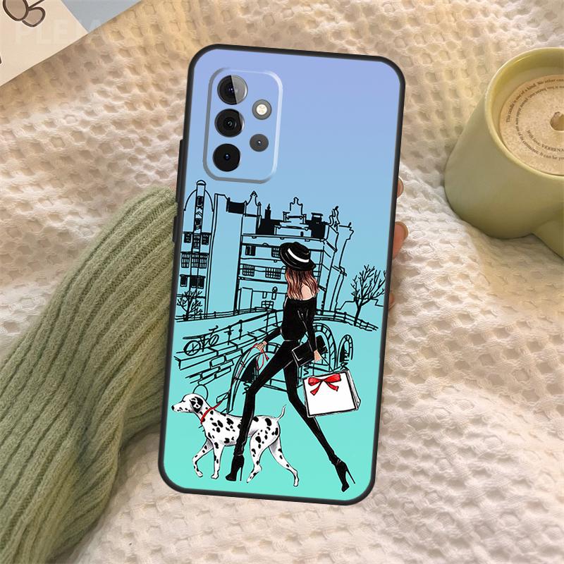 Fashion Girl Case For Samsung Galaxy A15 A22 A52 A32 A54 A14 A16 A26 A36 A56 A55 A35 A05 A06 A53 A33 A13