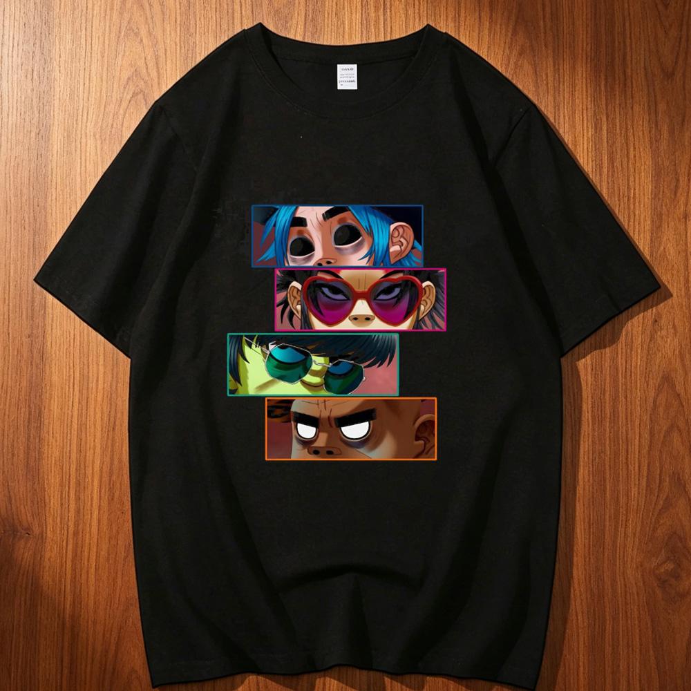Gorillaz cotton tshirt teen Graphic korean clothes harajuku Gothic top tees Graphic Yk graphic Digital korean clothes Punk