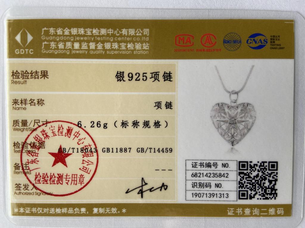 925 Sterling Silver Heart Photo Frame Pendant Necklace Fashion Wedding Jewelry