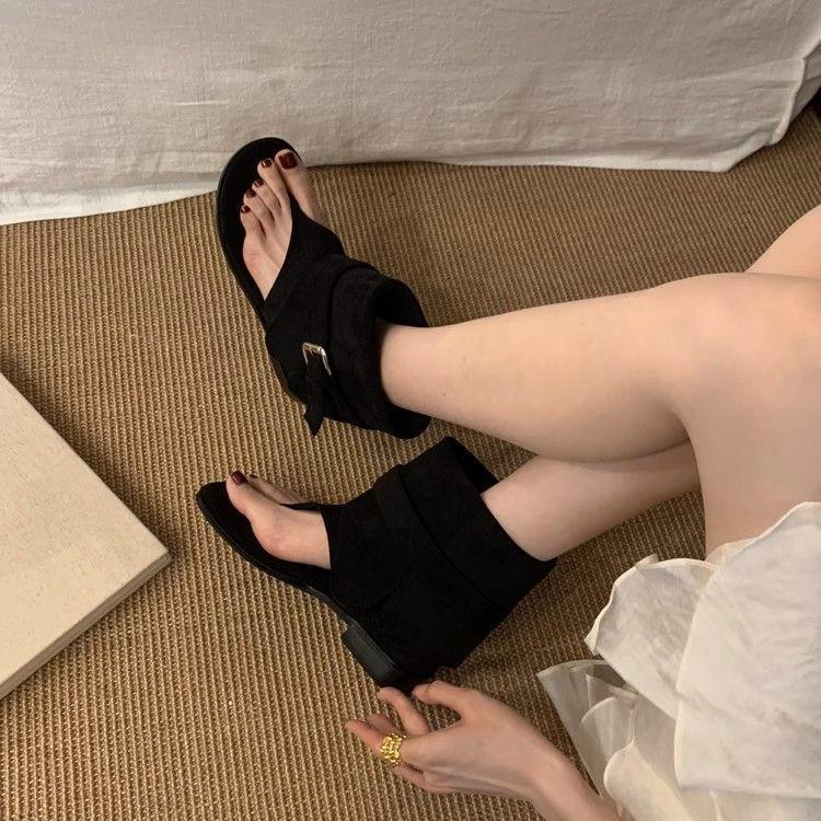 Fashion with skirt short boots women's boots summer new thick heel toe cool boots western boots summer sandals women