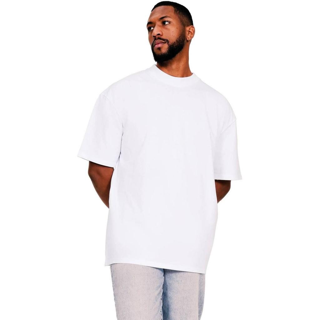 Casual Classics Unisex Erwachsener gekämmte ringgesponnene Baumwolle verlängerter Halsausschnitt langes Oversize-T-Shirt