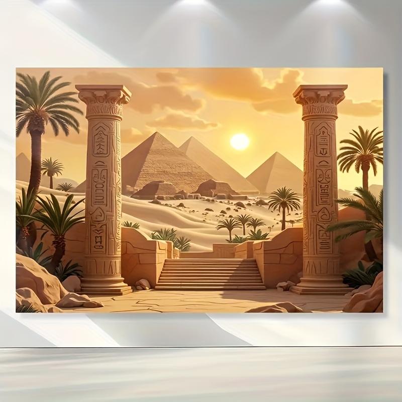 2D flat design 1-piece Egyptian pyramid tapestry suitable for living room bedroom and themed parties