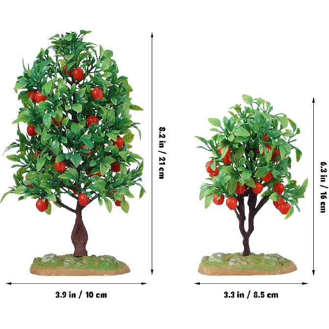 MAGICLULU 2pcs Mini Artificial Apple Trees Realistic Simulation Apple Trees Simulation Fruit Tree Micro Landscape Apple Trees for Landscaping Home