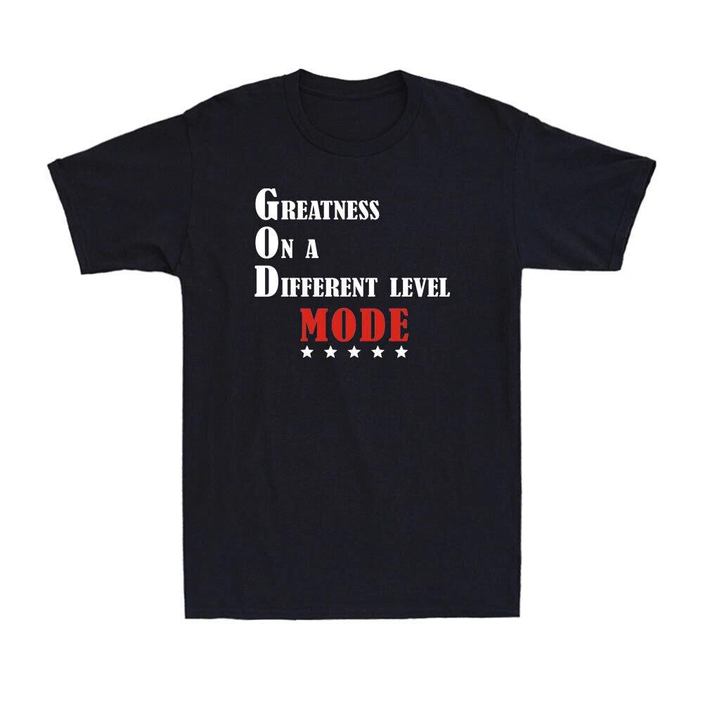 Greatness On A Different Level Mode Shirt Funny GOD Mode Saying Vintage T-Shirt XL