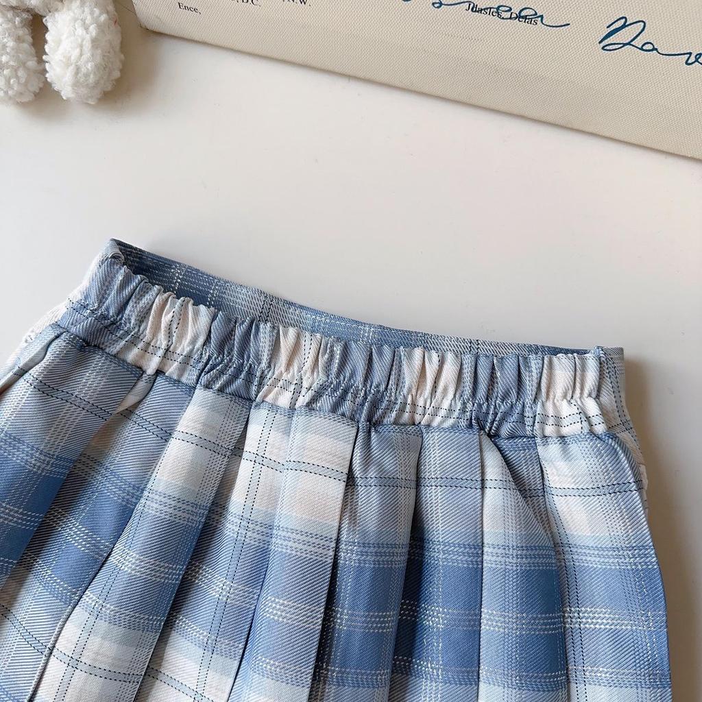 Girls' Cartoon Puppy Two-Piece Set: Shirt & Pleated Skirt with Tie - Mori Girl Style