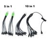 1 USB male to 5 way 10 way type c DC 5.5x2.1mm 2.0x0.7mm male 5P V3 V8 mirco usb male power charging spring cable 10 in1 charger