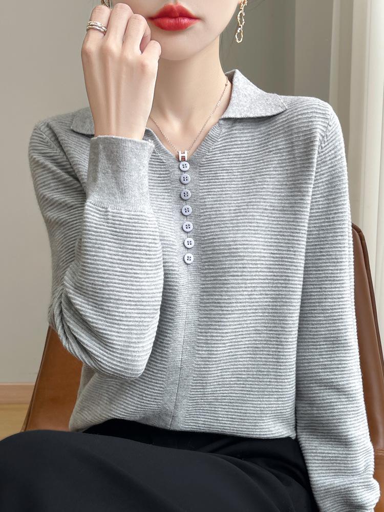 Women's British Style Buttoned Lapel Knit Cardigan - Autumn/Winter Retro Cable Knit Sweater