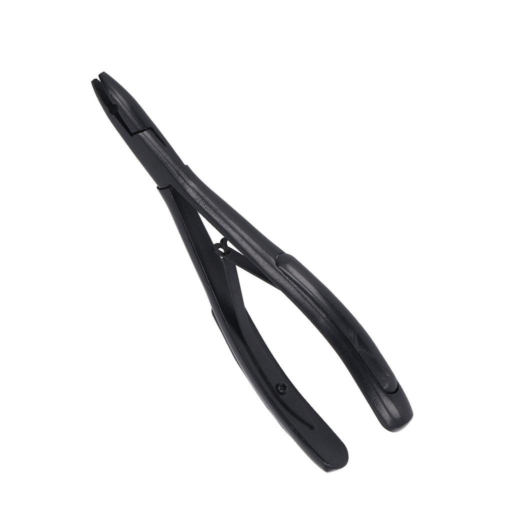 Schwarze Haarverlängerungszange Edelstahl Haarverlängerungsklemme Haarverlängerungsgreifer für Micro Links Micro Loops und Federhaarverlängerungen