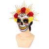 Tag der Toten Maske Zuckerschädelmaske mit Rosenverzierungen Maskenballmaske für Halloween Cosplay Party Kostüm Geschenke
