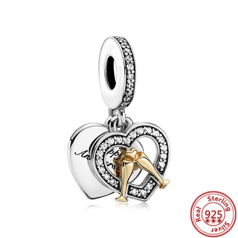 925 Copper Strawberry Apple Cherry Fruits Ice Cream Coffee Cup Pendant Sweet Beads Fit Original Pantaro Charms Bracelet Zircon