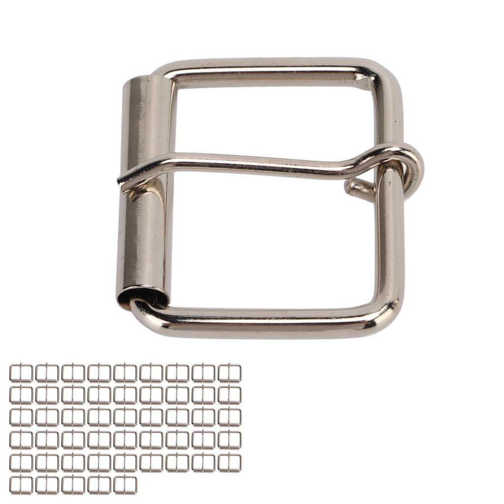 50 Pcs Belt Pin Buckle Metal Adjustable Strap Roller Buckles for Dog Collar Chest Strap Bags Leather Belt