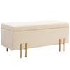 Upholstered Bench With Storage Trunk Bench Foam Metal Rubber Wood 100 X 40 X 42 Cm Beige