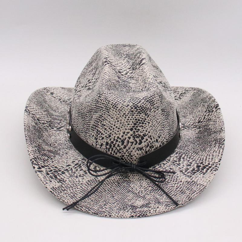 One-Word Cowboy Straw Hat Big-Brimmed Top Hat Women'S Sun Hat Hard Summer Couple Jazz Hat