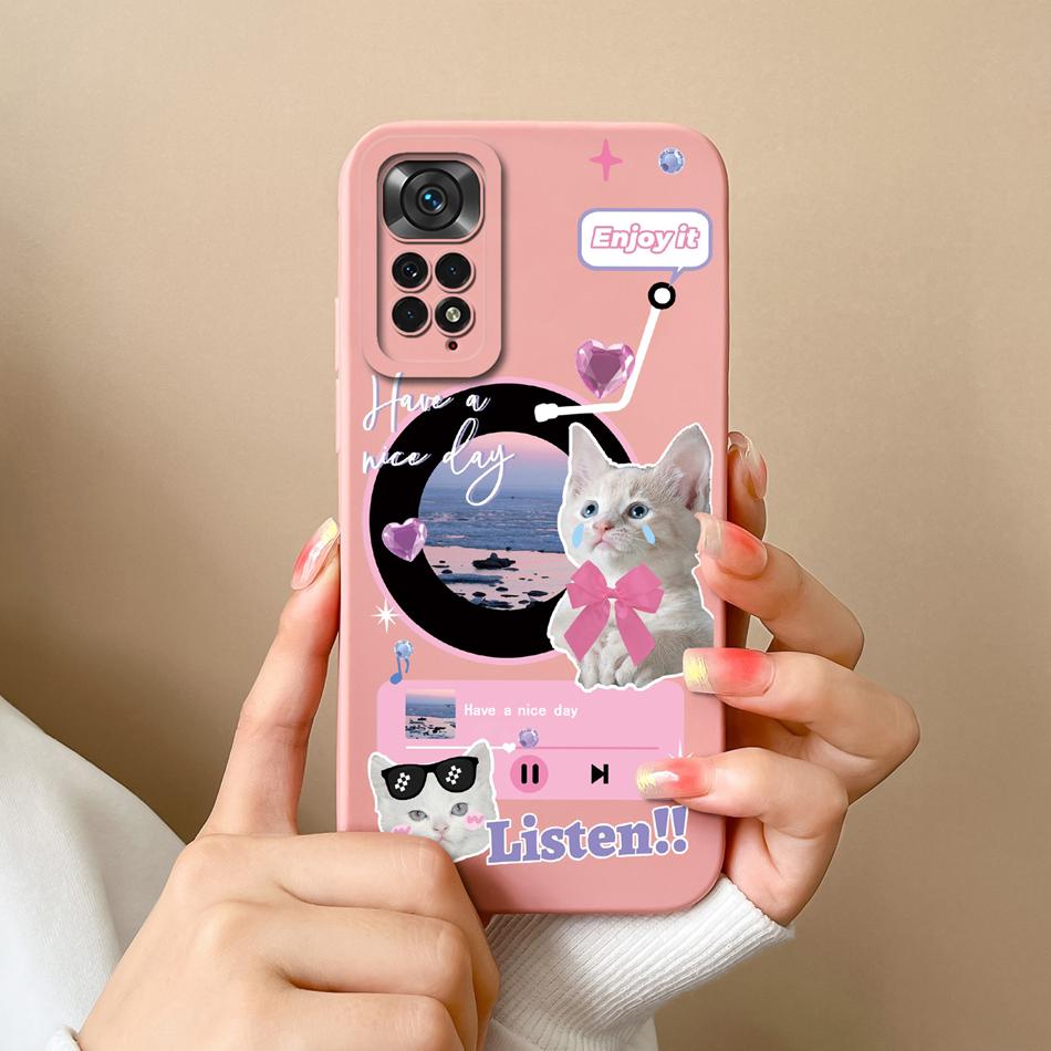 Cute Cartoon Case For Redmi Note 11 Pro Plus Back Cover Liquid Silicone Camera Protector For Xiaomi Redmi Note11 Phone Cases