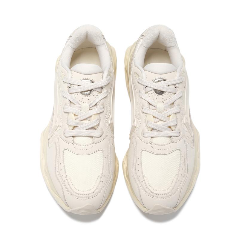 Li-Ning 1990 Lava 2 Shock Absorption Wear-Resistant Low-Top Casual Shoes Women Sneaker Beige ALJT046-1