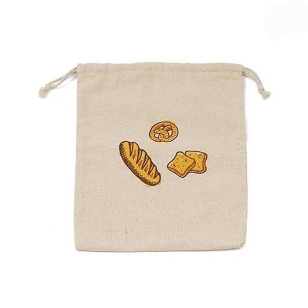 Portable Linen Bread Bags Reusable Homemade Drawstring Loaf Bag Kitchen Storage Bread Large Washable Storage Bag Food Organizer