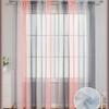 Cortina 1 Painel Gradiente Colorido Transparente Cortinas de Janela para Sala de Estar Decoração de Quarto Barra Listrada Bolso para Barra Tratamento de Janela