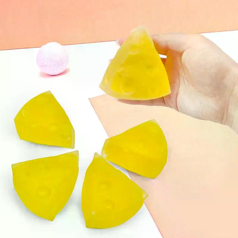 1Pcs Super Soft Mochi Cheese Squeeze Toy Cheese Square Fidgets Toys Funny Anti-Stress Sensory Toy For Adults Gifts