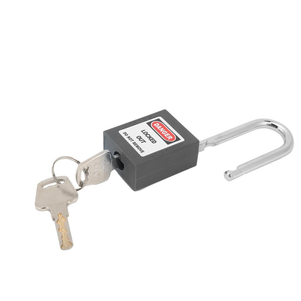 1.5in Safety Padlocks Steel Beam Insulated Lock with 2 Keys for Industry Machine ManufacturingBlack