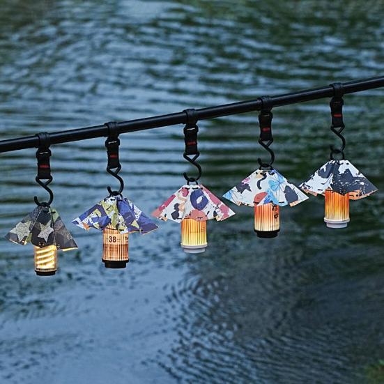 מנורת אהיל חיצונית קלת משקל עמידה במים מתקפלת נייר קראפט אהיל אור לקמפינג כיסוי פנס תלוי קישוט אביזרי מנורה