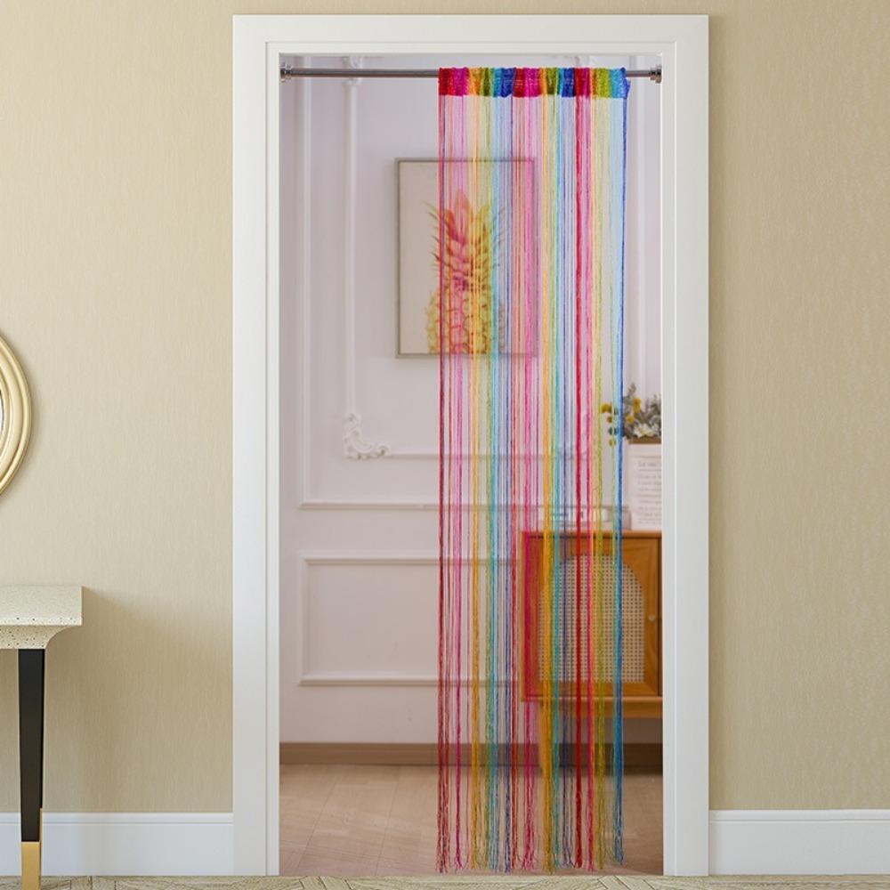 Low-elastic yarn Thread Door Curtains 200*100cm Panel Tassel Curtain Door Wall Window