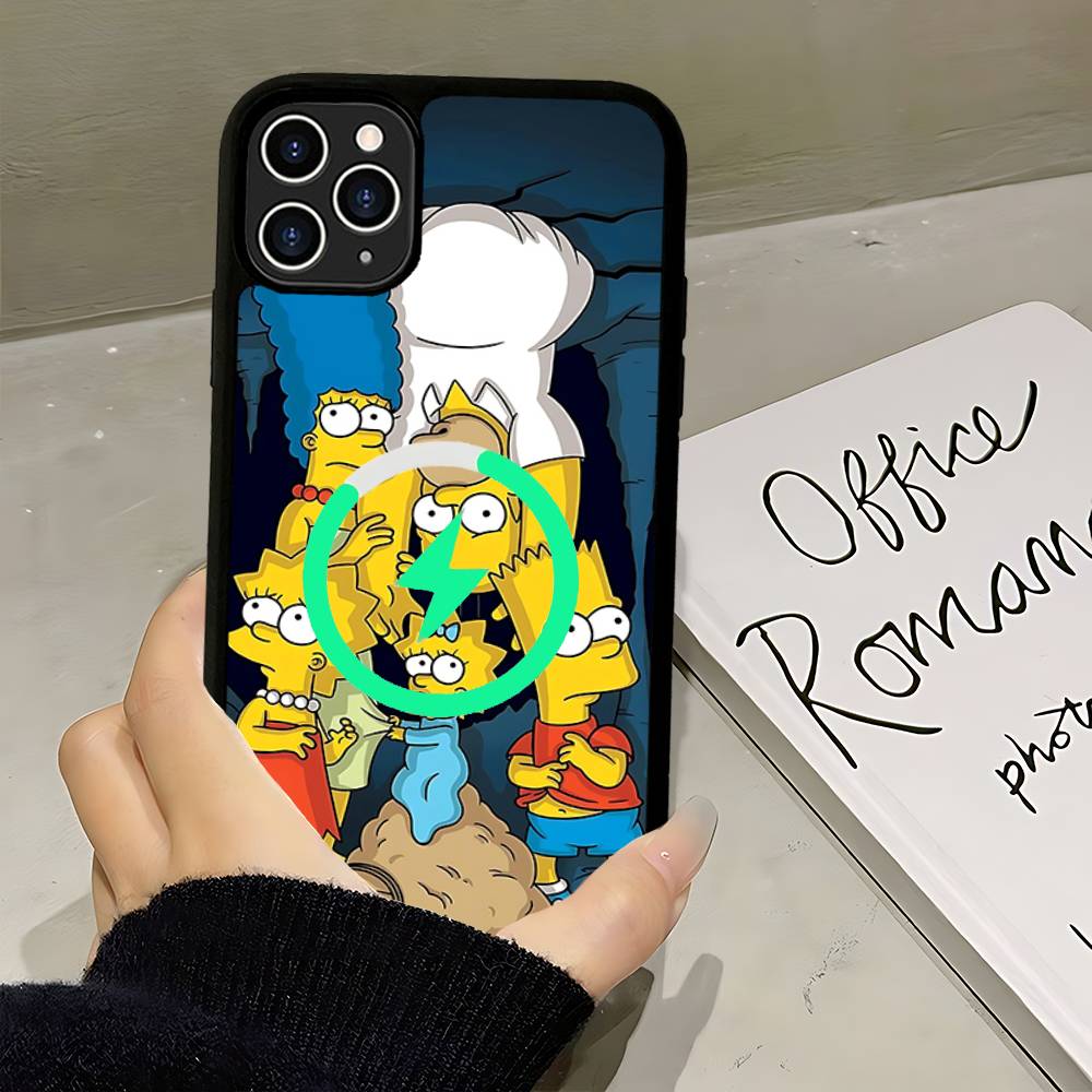 Funny Cartoon S-Simpsons Phone Case For IPhone 17 Air 16 15 14 13 12 11 Pro Max Plus For Magsafe Wireless Charge Cover