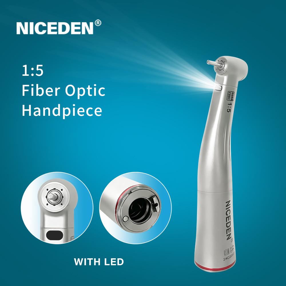Niceden 1:Pièce à main dentaire à fibre optique à faible vitesse, moteur à bouton-poussoir de type E