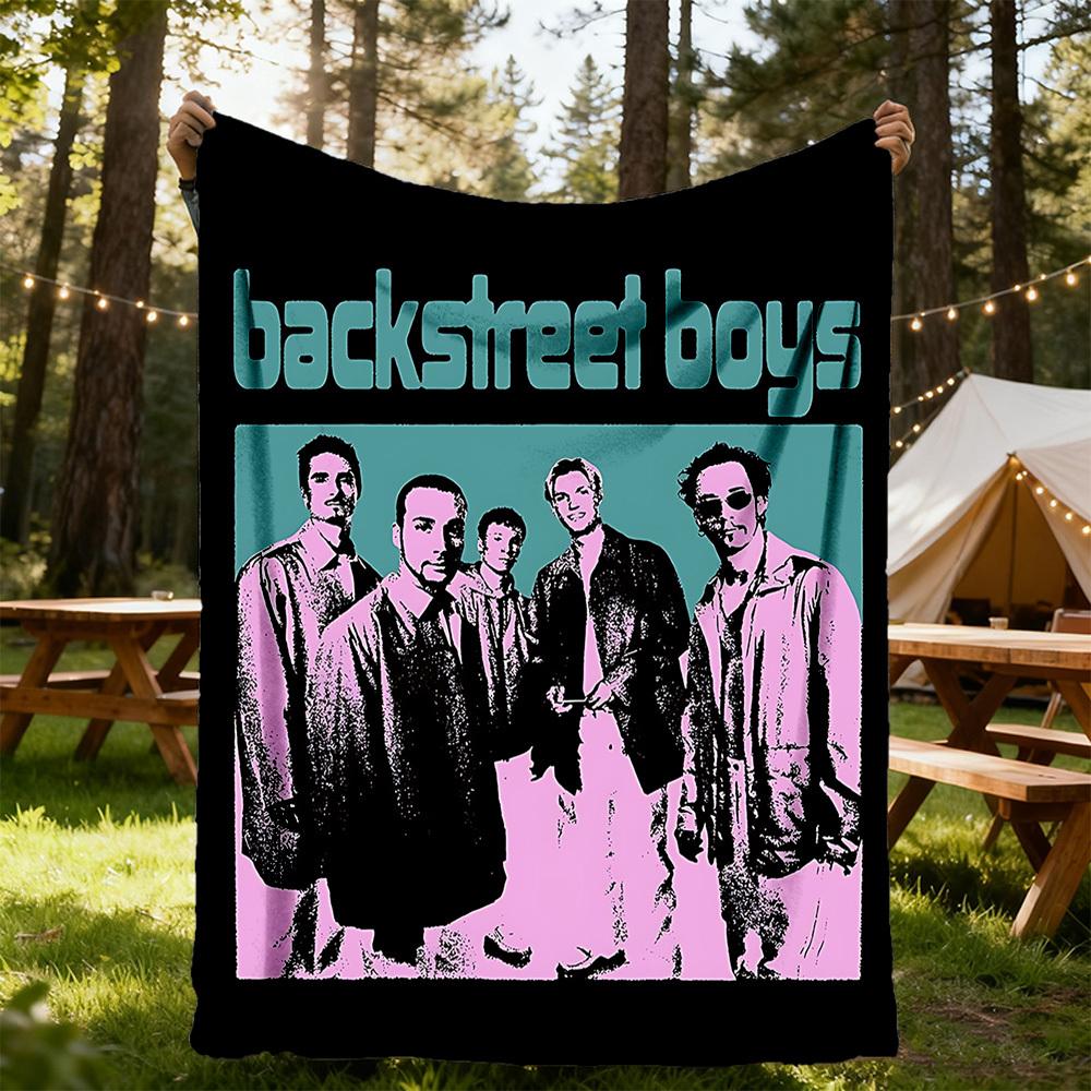 1pc Backstreet Boys Outdoor Blanket Lightweight Flannel, Soft & Warm, All-Season Use for Sofa, Outdoor, Camping, Living Room050