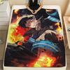 1Pc Fire Force Print Flannel Blanket, High quality Comfortable for All Seasons, Home Decor, Warmth and Comfort, Perfect for Christmas Gifts