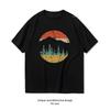 Camping Retro Mountains and Trees Outdoors Nature Lover Tshirt Summer Cotton Woman Man Graphic T Shirts Adult Oneck Tops