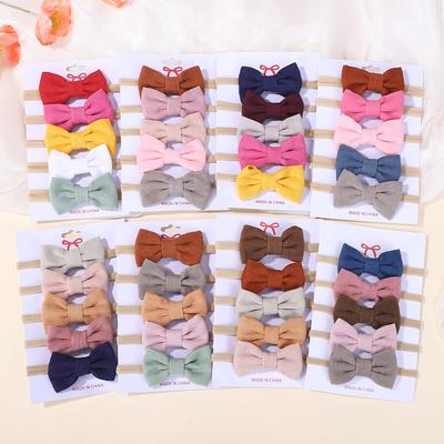15Pcs/Set Cotton Baby Bows Headband Nylon Random Color Hair Bands for Children Girls Soft Hairband Toddler  Hair Accessories