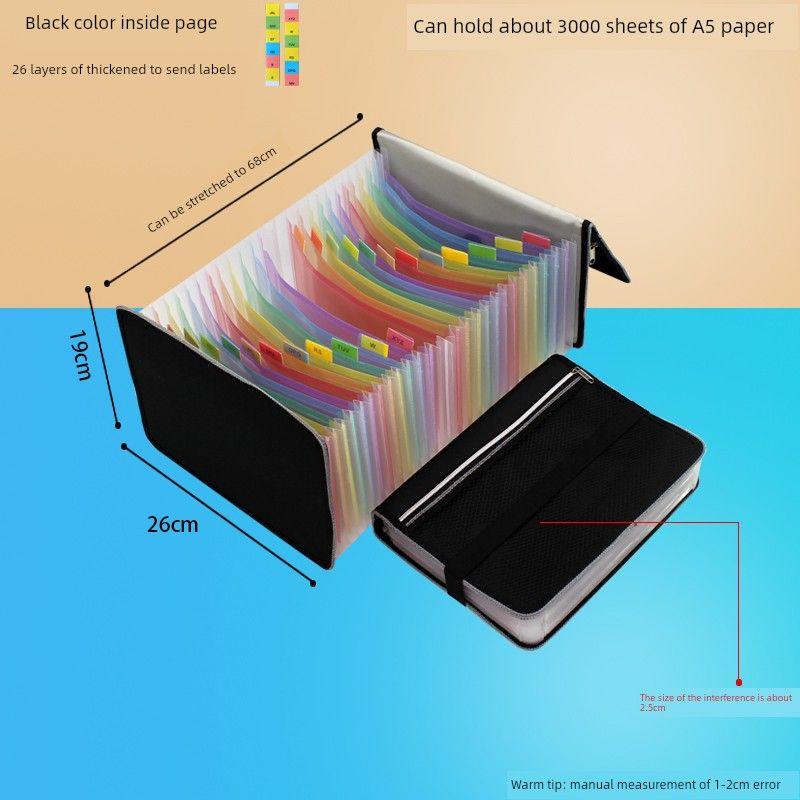 A5 Financial Storage Organizing Bag Multi-Layer Folder Small Size Invoice File Holder Bill Bag Desktop Office Storage Clip