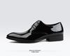 Brother Village Men's Patent Leather Lace-Up Formal Shoes – Shiny, Pointed Toe for Business or Weddings.