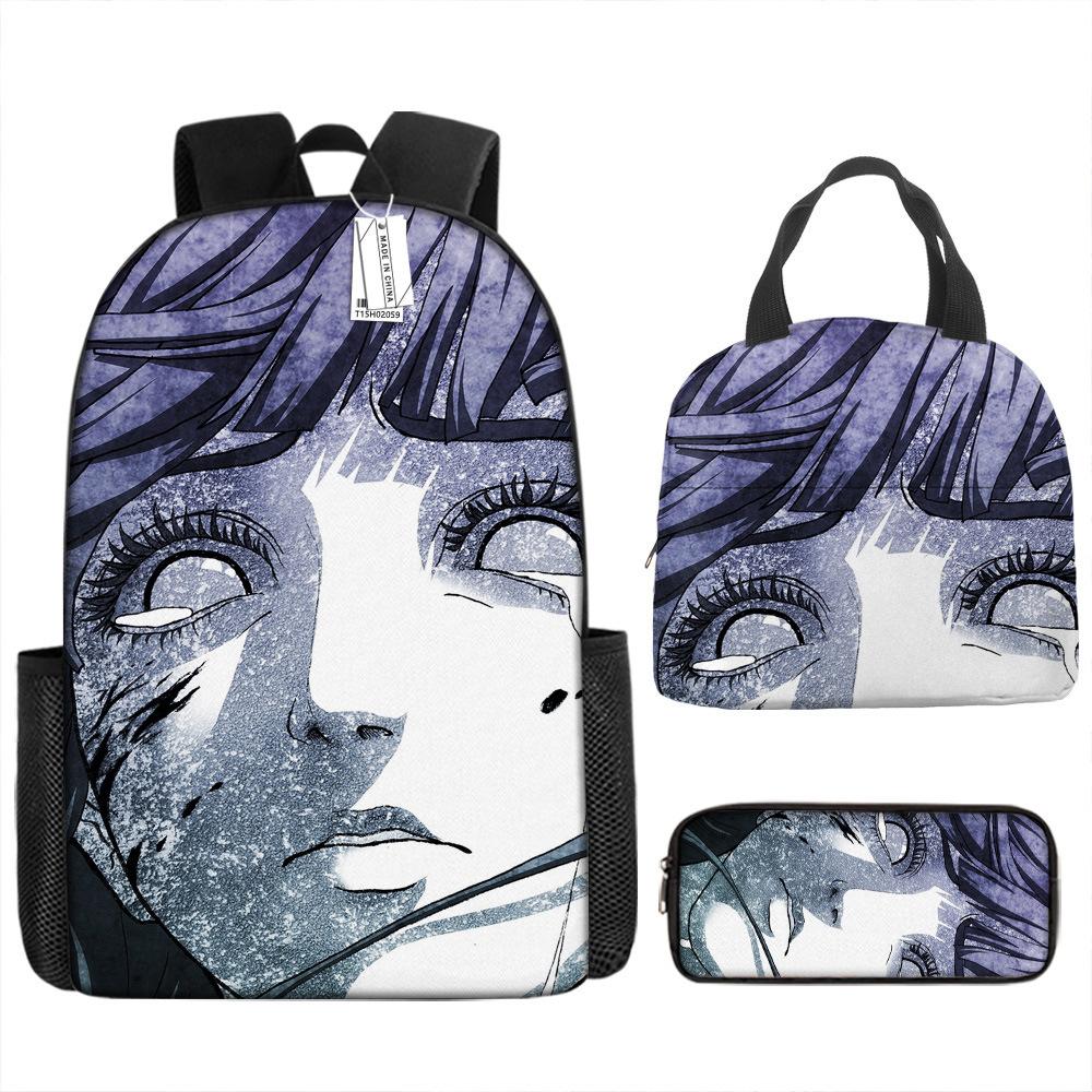 Naruto Schoolbag Elementary School Boys Large Capacity Schoolbag Lunch Bag Pencil Case Three-piece Set