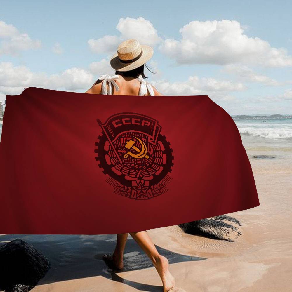 CCCP USSR Soviet Microfiber Printed Beach Towel Mountain Climbing Yoga Beach Swimming Running Absorbent Soft Towel