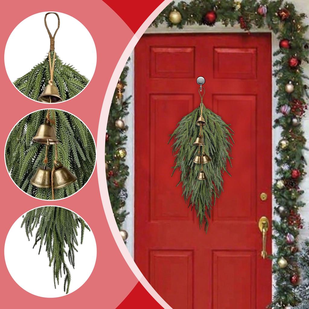 2pc60cm Simulated Soft-Glue Norfolk Needle Wall Hanging Christmas Tree Upside Down Vine Green Plant Holiday Decoration