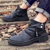 Designer Luxury Zipper Mens Boots Autumn White High Top Men Casual Shoes Black Ankle Boots Fashion Motorcycle Shoes For Men