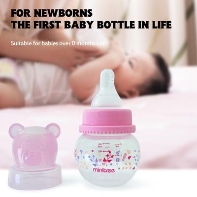 Cartoon Bear Shape Newborn Mini Bottle, 60ml Wide Diameter Baby PP Bottle, BPA-free, Anti-drop and Anti-drop, Holiday Gift