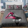3pcs Crimson Kiss Sketch Couple Bedding Duvet Cover Set with 2pcs Pillowcase (1pc Duvet Cover, No Pillow Core)