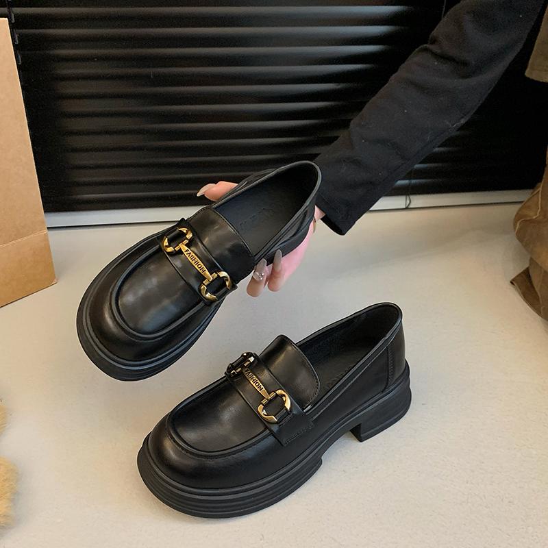 Fashion 2025 New Casual Comfortable Flats Loafers Shoes for Women Leather Thick Sole Shoes Round Toe Vintage Daily Office Shoes