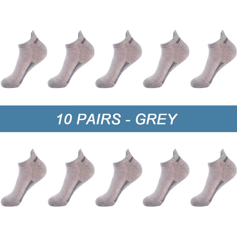 10 Pairs High Quality Men Socks Breathable Cotton Sports Boat Sock Mesh Casual Athletic Summer Thin Cut Short Sokken Size 38-45